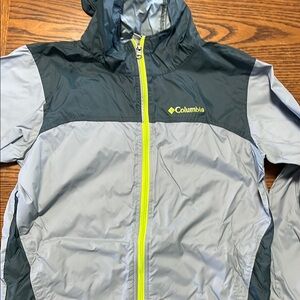 Columbia Gray and Black Raincoat with Water-Resistant Material